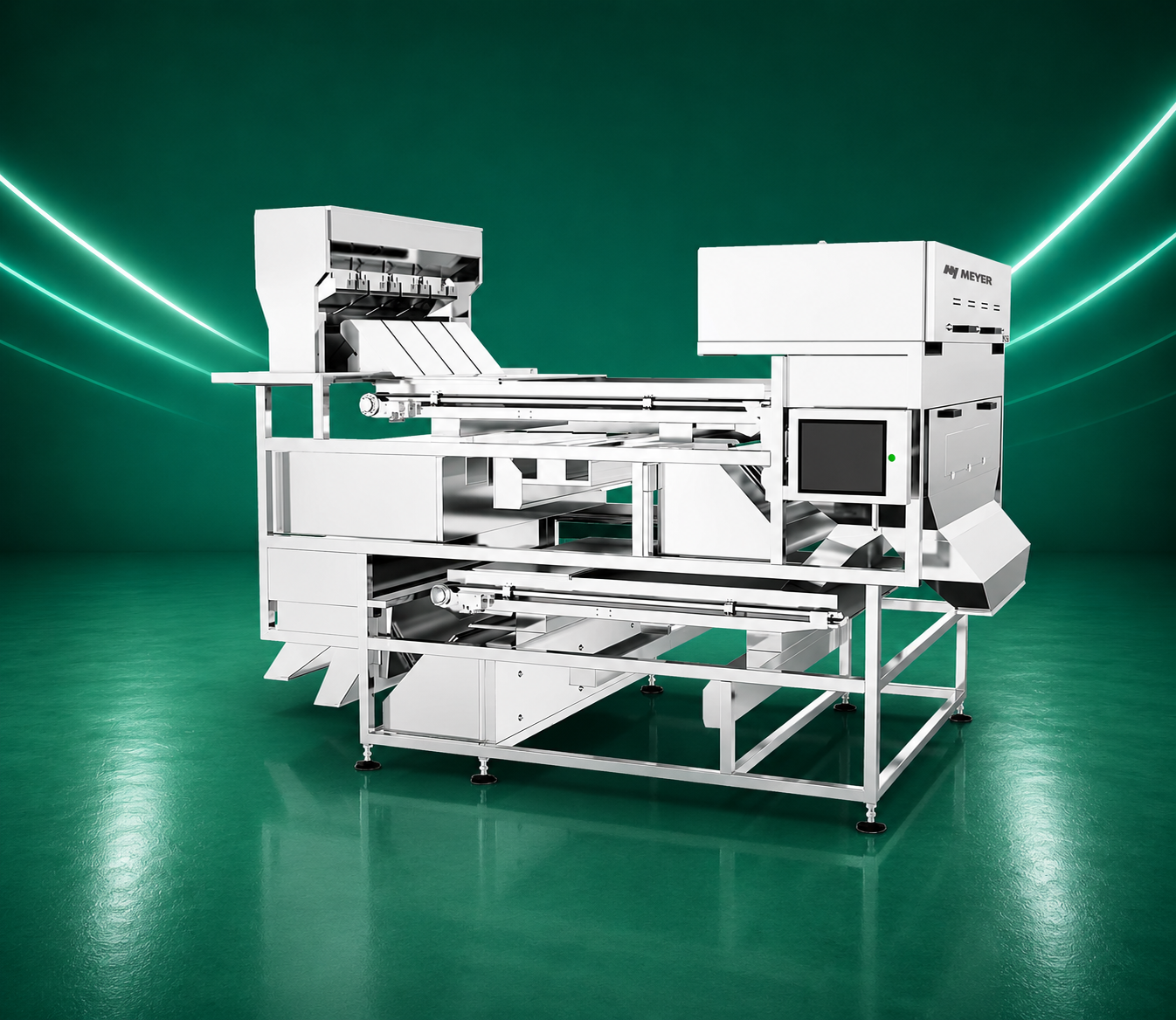 MEYER KS Thinker DI UHD AI Belt Color Sorters for Grains, Pulses, Nuts & Fruits